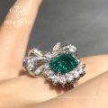 Hot Sale Emerald Cut Green  Gemstone Rings Rings Jewelry Women Diamond